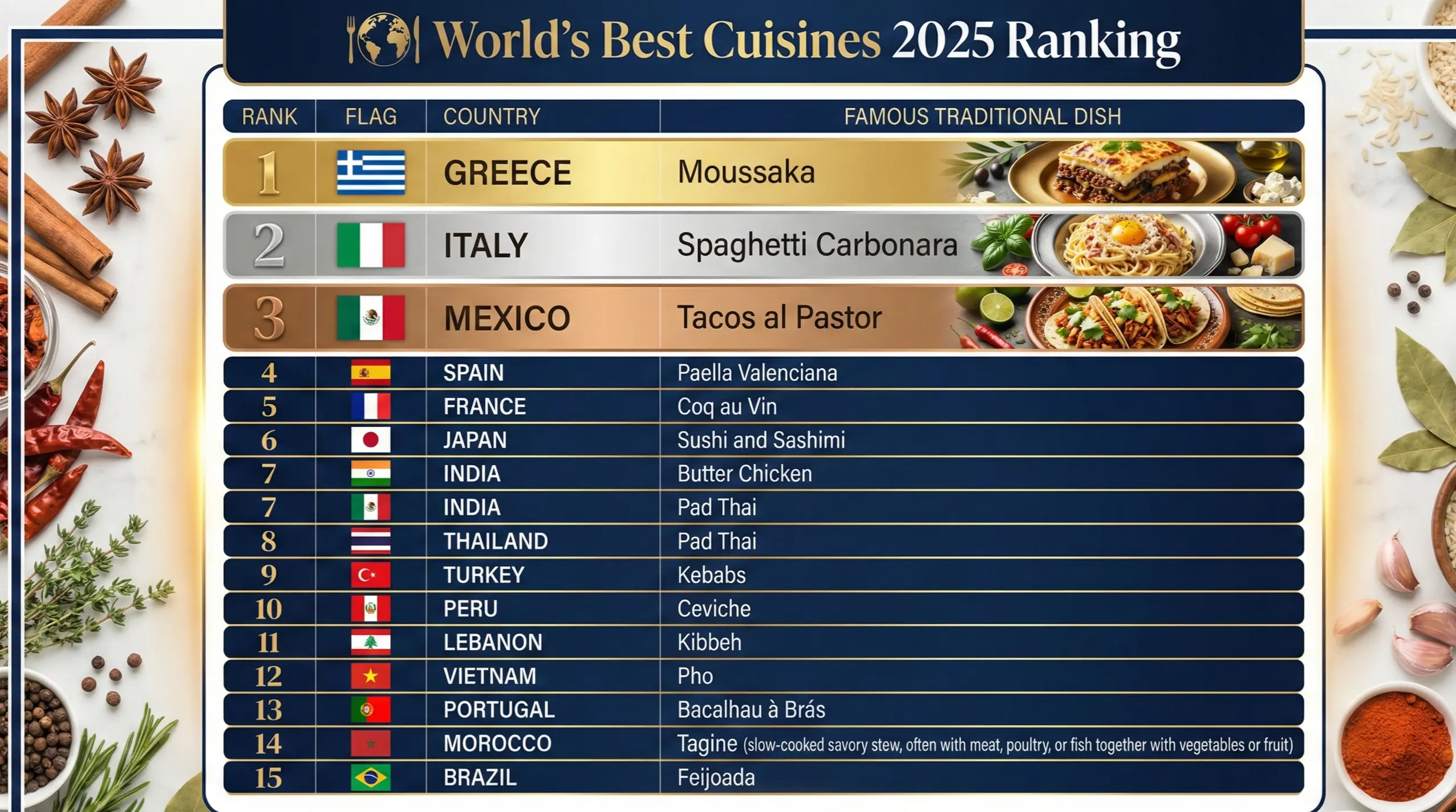 classement meilleur cuisine monde