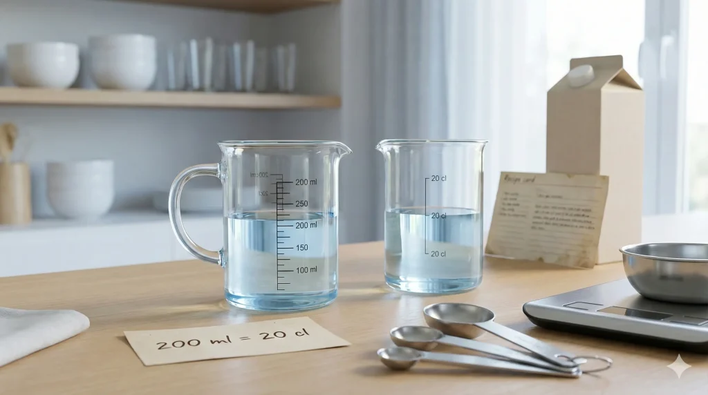 200 ml en cl : conversion simple et équivalence